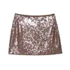 2025 Nuevo Estilo de Verano Estilo Europeo y Americano de Moda y Sexy Ajustado al Cuerpo que Resalta las Caderas Mini Falda Falda Media Falda Mini con Lentejuelas 3920/104