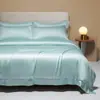 Xiangling Premium Conjunto de Roupa de Cama de Quatro Peças Cor Sólida Tencel Importado Estilo Simples e Luxuoso: Lençol, Capa de Edredom, Fronha e Acessórios de Cama