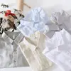 Camisa de linho de verão homens manga curta fina solta respirável linho de algodão branco meia manga casual cor sólida camisa masculina cs