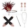 Traje de Joyería de Plumas de los años 20 Larga Boquilla de Tabaco Diadema de Plumas para el Cabello Diadema para Fiesta de Despedida de Soltera Banquete Actuación