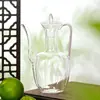 Tetera de Vidrio Transparente Imitación Dinastía Song para Llevar, Tetera para Té Verde, Tetera de Vidrio Resistente al Calor Tetera de Concubina Imperial, Tetera Retro para Hervir Agua, Tetera de Mano de la Dinastía Song