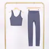 Conjunto de Chaleco en U y Pantalones Cortos Lulu Df con Etiqueta, Disponible para Envío Directo, Cuello Alto Ajustado, Conjunto de Yoga Elástico