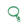 Llavero Plano de 30 mm Pintado de Colores con Cadena de 4 Secciones Accesorios para Joyería DIY Llavero con Cadena