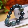 Pulsera de anillo único de ágata de hierba de agua natural joyería DIY color verde esmeralda moda elegante pulsera para hombres y mujeres