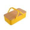 Cesta de Picnic al Aire Libre Cesta de Almacenamiento Grande de Plástico Plato para Tostadas de Pan de Picnic con Tapa Tabla de Cortar Cesta de Mano