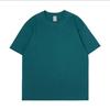 Camiseta de manga corta de algodón grueso de 230 g para hombre, de verano, holgada, de color liso, de marca de moda, blanca