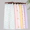 Pantalones Anchos Estilo Dibujo Animado para Mujer, Nuevo Otoño Algodón Nube Pantalones de Dormir Portátiles, Delgados de Talla Grande Ajuste Holgado para Mujeres de Tallas Grandes