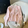 Cardigan de Punto Elegante Dulce Estilo Francés con Encaje Lentejuelas Lazo Suéter Suave Cera Nuevo para Mujer Otoño Invierno
