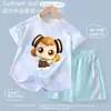 2026 Nuevo Conjunto Deportivo Lindo para Niñas Verano Ropa de Secado Rápido Camiseta de Manga Corta de Seda Helada Pantalones Cortos Ropa de Casa 2
