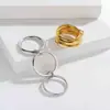 Aliexpress Wish Popular Acero Inoxidable Oro 18K Brillante Liso Anillo Ins Personalizado Creativo Simple Anillo al por Mayor