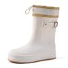 Botas de Lluvia de Moda Transfronterizas para Mujer, Botas de Lluvia Impermeables de Media Caña, Zapatos de Goma Impermeables Ligeros, Cómodos Zapatos de Agua para Trabajo y Exteriores para Mujer