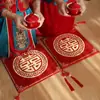 Rodilleras para Tostar, un Par de Esterillas Rojas de Boda para Ceremonia del Té, Ceremonia de Cambio de Domicilio de la Novia, Suministros de Boda, Accesorios de Decoración de Boda
