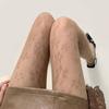 Medias de Seda Marrón para Mujer Finas de Primavera y Verano Anti-Desgarro Base de Seda Lolita Medias para Mujer de Encaje Flor Pequeña Huecas Dulces Frescas de Malla
