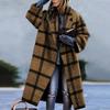 M8753 Nuevo 2026 Ropa Femenina Europea y Americana Otoño Transfronteriza Amazon Abrigo Largo de Solapa Abrigo Largo de Lana Estampado