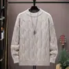 Suéter de cuello alto medio para hombre 2023 otoño e invierno marca de moda jacquard moda juvenil casual suéter cálido