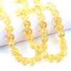 Cristal Natural Citrino Contas Redondas Contas Semi-Acabadas DIY Acessórios de Joias Feitos à Mão Contas Atacado Pulseira