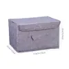 Caixa de Armazenamento de Tecido de Linho 37x24x24cm com Tampa, Cesto Organizador Dobrável Estilo Ins Minimalista, Tampa Flip com Fita Mágica e Alça Resistente de Tecido, Recipiente de Armazenamento Dobrável à Prova de Poeira. Tecido de linho grosso resistente ao desgaste, design dobrável que economiza espaço, ideal para roupas de guarda-roupa, cosméticos de mesa, livros de dormitório, organização de pequenos itens diversos de quarto e sala de estar, organizador de armário doméstico multiuso