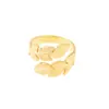 Anillo Retro de Rosa de Acero de Titanio Diseño Personalizado Estilo Retro de Hong Kong Anillo para Dedo Tipo C Apertura por Presión de Aceite