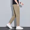 Pantalones Casuales de Otoño 2026, Delgados, de Alta Calidad, de Nueve Puntos para Hombre, Modernos, Slim, Rectos, Versátiles, Elásticos