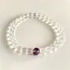 Pulsera de cristal con múltiples cuentas, cristal natural, piedra lunar gris, cristal de rutilo, pulsera y collar de múltiples vueltas para mujer, doble uso, sensación de alta gama