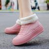 Botas de Lluvia de Estilo Japonés para Mujer, Moda de Caña Baja, Ropa Exterior Antideslizante Impermeable, Botas Cortas de Lluvia con Forro Polar, Zapatos de Goma de Suela Gruesa para Trabajo en Cocina