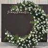 Arreglo floral artificial de alto nivel con flores rosas para bodas, arco de luna para bodas, flores para bodas