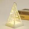 Lámpara de Iceberg Navideña Lámpara Triangular Lámpara de Velas Digitales Luz Nocturna Portátil Lámpara de Queroseno de Halloween Lámpara de Viento Decorativa