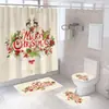 Cortina de ducha transfronteriza Serie Navideña de Amazon Impresión digital 3D Cortina impermeable para baño Suministro directo de fábrica Dropshipping