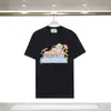 Camiseta de comercio exterior fuente nicho verano nuevo estampado logo Casablanca camiseta de manga corta mujer 100% algodón puro