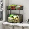 Estante de Almacenamiento de Verduras para Piso de Casa Cocina Cesta de Almacenamiento de Cebolleta Jengibre Ajo Balcón Pasillo Cesta de Almacenamiento de Frutas y Verduras Camote