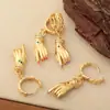 Pendientes Geométricos de Moda Transfronterizos Hebilla para Oreja Chapado en Cobre Oro Real Gota de Aceite Zirconia Ojo de Dedo Pendientes Colgantes para Mujer