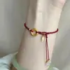 Libro Rojo de Montar Recomendar Pulsera de Hebilla Ping An Estilo de Corte Femenino Pulsera Antigua Fina Pulsera con Sentido Avanzado Regalo para Novia