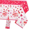 Amazon Transfronterizo Feliz Día de San Valentín Mantel de Plástico Desechable 54X108 Decoración para Boda Aniversario Suministros