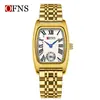 Reloj Oufani de Correa Sólida de Acero con Números Romanos, Reloj de Mujer Estilo Vintage, Forma de Barril, Elegante Reloj de Cuarzo, Venta Directa por Transmisión en Vivo
