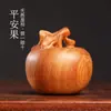 Adornos de Talla en Madera de Fruta de Pino Navideño Paz Madera de Fruta Fragancia Natural Manzana Rica Decoración del Hogar Artesanías de Madera Maciza Regalos