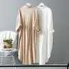 Envío Mismo Día: Camisa Blanca de Algodón y Lino para Mujer para Usar por Encima, Top Casual Holgado 2026, Camisa de Longitud Media