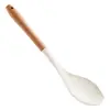 Utensilios de Cocina de Silicona de Grado Alimenticio con Mango de Madera Transfronterizos con Resistencia a Altas Temperaturas, Olla Antiadherente, Cuchara para Sopa y Colador, Ventas Directas de Fábrica y Personalizables