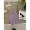 Liquidación sin devoluciones ni cambios Estilo básico de verano para superponer chaleco de punto acanalado ajustado favorecedor cuello en U para mujer 119381