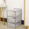 Caixa de Sapato à Prova de Poeira de Plástico Spot Design Moderno Minimalista Lado Listrado Abertura Lateral Artefato de Armazenamento Caixa de Armazenamento Venda por Atacado