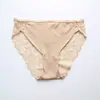 Calcinhas Sem Costura de Seda Gelada, Finas e Respiráveis para Primavera e Verão, Renda Sexy nas Bordas, Cintura Média-Alta, Forro de Algodão, Cuecas Femininas