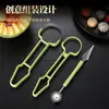 Acero Inoxidable Tres en Uno Sacabolas de Fruta, Separador Multifuncional para el Hogar, Cuchillo para Tallar, Herramienta para Bandeja, Cuchara de Doble Cabeza