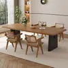 Conjunto de mesa e cadeiras de jantar em madeira maciça estilo nórdico, adequado para salas de jantar domésticas, mesa de jantar retangular, mesa grande para sala de estar e escrivaninha