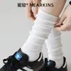 Meias Finas de Algodão Puro para Verão Femininas, Meias de Cano Alto Estilo Jk, Malha Respirável Estilo Miu Estilo Ballet Cor Sólida Meias Longas Folgadas