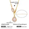 Collar Jieding de Acero de Titanio con Circonita para Mujer, Cadena de Clavícula de Lujo Ligero de Nicho, No se Desvanece, Joyería al por Mayor Transfronteriza Europea y Americana de Oro de 18 Quilates