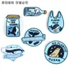 Etiqueta de bordado computador Lixin patch animal marinho patch acessórios de vestuário proteção ambiental adesivo de tecido patch de bordado autoadesivo