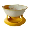 Juego de Colador de Té de Cerámica Amarillo Naranja Estilo Dinastías Tang y Song, Estilo Chino Albaricoque Dorado, Accesorio para Ceremonia de Té para Filtrar Residuos de Té con Bandeja Base
