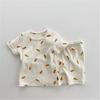 Pijamas Infantiles No Devolubles Ni Cambiables, Estilo Delgado, Ropa de Casa para Niños, Manga Corta, para Clima Templado/Aire Acondicionado, Cuello Redondo para Niñas, Verano, para Niños Pequeños y Medianos