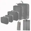 Tecido de Memória Transfronteiriço Kit com 6 Peças Roupas de Viagem Armazenamento por Compressão Mala de Viagem Mala para Viagem de Negócios Bolsa Organizadora para Roupas Íntimas