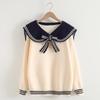 Otoño e invierno 2021 estilo coreano suelto estilo perezoso diseño suéter dulce manga larga suéter de cuello marino para mujer