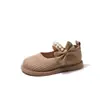 Outono 2026 Novos Sapatos de Princesa Infantis Sapatos Individuais Pequenos de Malha para Meninas Estilo Pequeno Chanel Sapatos de Bebê Sola Macia Sapatos Individuais de Boca Rasa